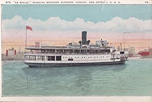 Steamer La Salle Ship At Windsor Canada Old Postcard