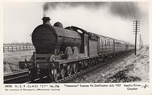 NER Class 706 Train at Darlington 1937 Railway Postcard