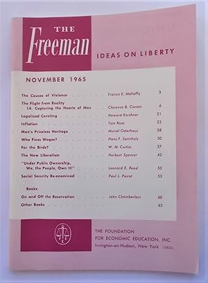 Bild des Verkufers fr The Freeman (November 1965): A Monthly Journal of Ideas on Liberty (Magazine) zum Verkauf von Bloomsbury Books
