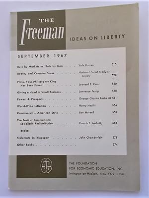 Bild des Verkufers fr The Freeman (September 1967): A Monthly Journal of Ideas on Liberty (Magazine) zum Verkauf von Bloomsbury Books