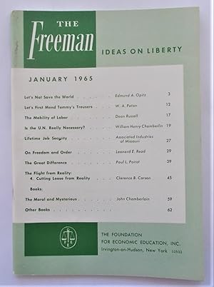 Bild des Verkufers fr The Freeman (January 1965): A Monthly Journal of Ideas on Liberty (Magazine) zum Verkauf von Bloomsbury Books