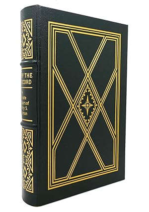 Image du vendeur pour OFF THE RECORD Easton Press mis en vente par Rare Book Cellar