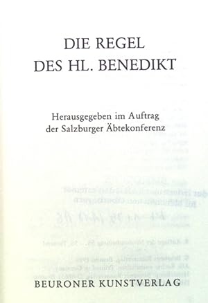 Immagine del venditore per Die Regel des hl. Benedikt. venduto da books4less (Versandantiquariat Petra Gros GmbH & Co. KG)