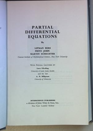 Image du vendeur pour Lectures in Applied Mathematics: VOL.3: Partial Differential Equations. mis en vente par books4less (Versandantiquariat Petra Gros GmbH & Co. KG)