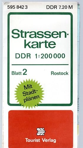 Strassenkarte DDR 1:200.000 Blatt 2: Rostock