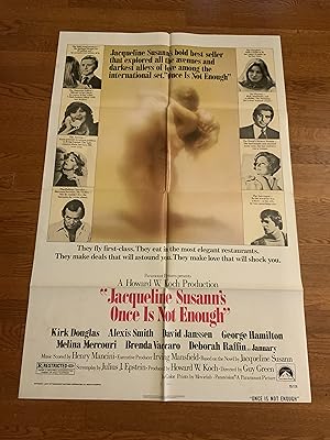 Bild des Verkufers fr Once is Not Enough One Sheet 1975 Kirk Douglas, Alexis Smith zum Verkauf von AcornBooksNH