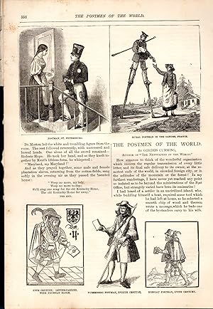 Seller image for PRINT: "the Postmen of the World".story & engravings from Frank Leslie's Popular Monthly, July, 1888 for sale by Dorley House Books, Inc.