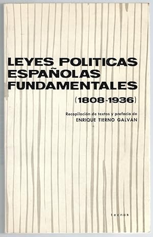 Imagen del vendedor de LEYES POLÍTICAS ESPAÑOLAS FUNDAMENTALES (1808-1936) a la venta por La Vieja Factoría de Libros