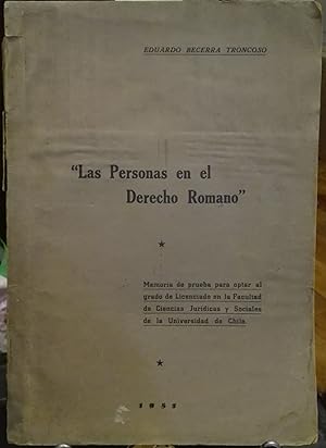 Imagen del vendedor de Las personas en el Derecho Romano a la venta por Librera Monte Sarmiento