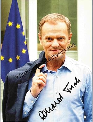 Bild des Verkufers fr Autogrammkarte Donald Tusk zum Verkauf von Antiquariat im Kaiserviertel | Wimbauer Buchversand