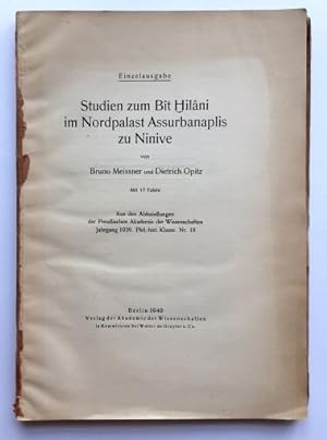 Seller image for Studien zum Bit Hilani im Nordpalast Assurbanaplis zu Ninive. for sale by BuchKunst-Usedom / Kunsthalle