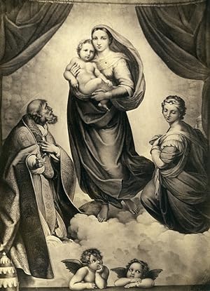 Germany Painting Artwork The Virgin by Raphael? Old Photo Albert 1855