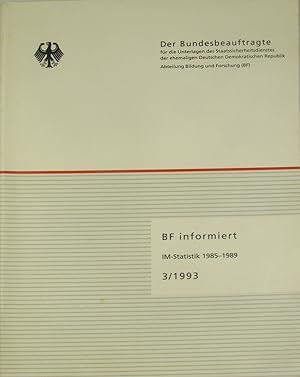 Bild des Verkufers fr IM-Statistik 1985-1989 (BZ informiert 3/1993), zum Verkauf von Versandantiquariat Hbald