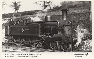 Metropolitan 4-4-0T No 27 Train London Real Photo Railway Postcard