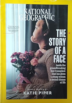 National Geographic Magazine - September, 2018. The Story of a Face; Bacteria Strike Back; French...