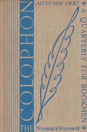 Imagen del vendedor de The Colophon new series A Quarterly for Bookmen. Autumn 1937 Volume II Number 4 a la venta por Americana Books, ABAA