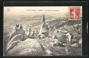 Carte postale Uchon, Les roches du Carnaval, Felsen