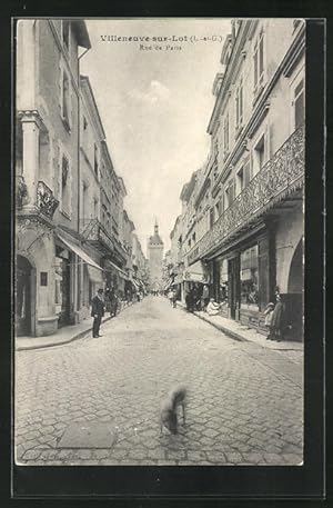 Carte postale Villeneuve-sur-Lot, Rue de Paris