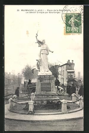 Carte postale Marmande, Place de la République