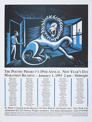 The Poetry Project's 19th Annual New Year's Reading Poster Flyer Jan. 1, 1993