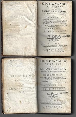 Bild des Verkufers fr Dictionnaire portatif de la langue franoise en 2 volumes zum Verkauf von Bouquinerie Le Fouineur