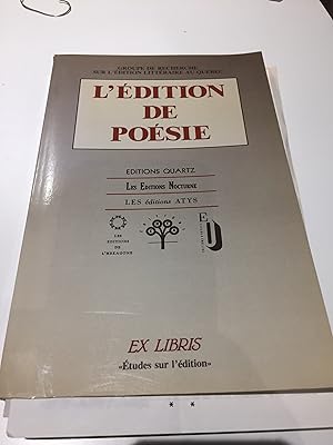 L'EDITION DE POESIE