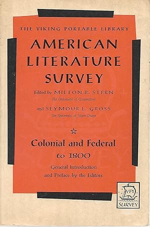 Bild des Verkufers fr American Literature Survey: Colonial and Federal to 1800 zum Verkauf von Cher Bibler