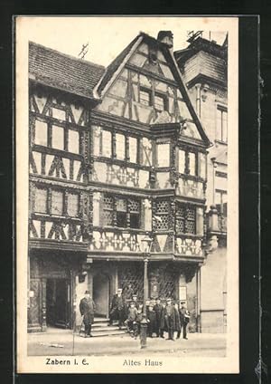 Carte postale Zabern i. E., vue de ein altes Fachwerkhaus