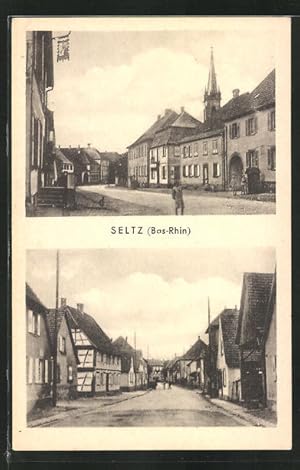 Carte postale Seltz, vue de la rueen aud dem Ort