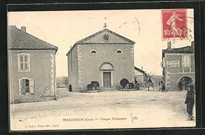 Carte postale Mauvezin, Temple Protestant