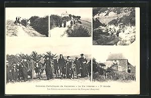 Carte postale Conques, Colonies Catholiques de Vacances La Vie Intense - 7e Année