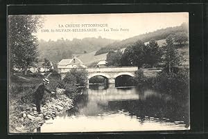 Carte postale St-Silvain-Bellegarde, Les Trois Ponts