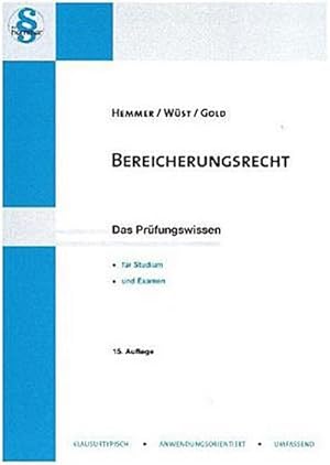 Bild des Verkufers fr Bereicherungsrecht: Das Prfungswissen fr Studium und Examen (Skripten - Zivilrecht) : Das Prfungswissen fr Studium und Examen zum Verkauf von AHA-BUCH