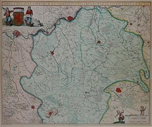 Tabula ducatus Limburch et comitatus Valckenburch. Altkol. Kupferstichkarte bei F. de Wit, Amster...