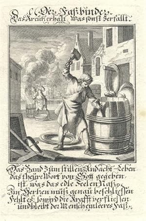 Der Faßbinder. Kupferstich bei Weigel, 1698.