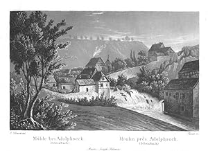 Bad Schwalbach.- Mühle bei Adolphseck. Aquatinta von Tanner nach Klimsch, um 1840.