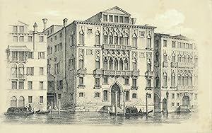 Venedig. Palazzo Gritti Badoer. Orig.-Lithographie, um 1840. 18,5 x 29,5 cm.