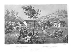 Bad Ems. Silberschmelze. Fonderie d`argent. Aquatinta von Tanner nach Klimsch, um 1840.