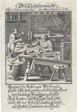 Der Clausurmacher. Kupferstich von Weigel, 1698.