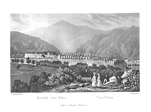 Bad Ems. Gesamtansicht von einer Anhöhe. Aquatinta von Tanner nach Klimsch, um 1840.