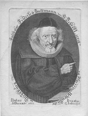 Brustbild im Schriftoval. Kupferstich, 18. Jh. 18 x 13,5 cm.