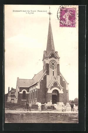 Carte postale Domart-sur-la Luce, L`Eglise