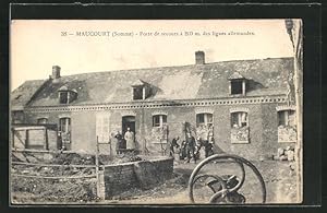 Carte postale Maucourt, Poste de secours à 200 m. des lignes allemandes