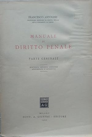 Imagen del vendedor de Manuale di diritto penale. Manuale generale a la venta por librisaggi