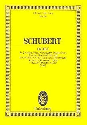 Bild des Verkufers fr Octet F major op. 166 D 803-2 violins, viola, cello, double bass, clarinet, horn and bassoon - study score - (ETP 60) zum Verkauf von WeBuyBooks