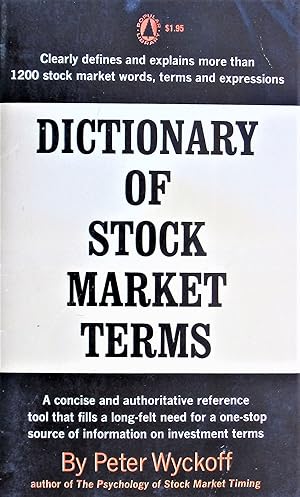 Image du vendeur pour Dictionary of Stock Market Terms mis en vente par Ken Jackson