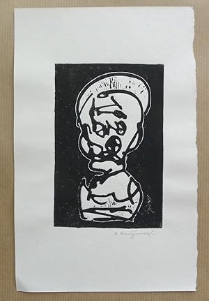 Seller image for Woodcut on paper, signed. for sale by Roe and Moore