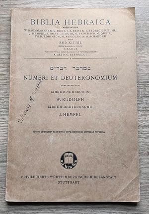 Imagen del vendedor de Biblia Hebraica: Vol 3: Numeri et Deuteronomium a la venta por Peter & Rachel Reynolds