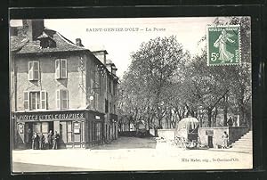 Carte postale Saint-Geniez-d`Olt, La Poste, vue partielle