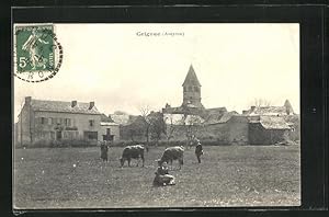 Carte postale Ceignac, vue de Ortsrand avec Rindern